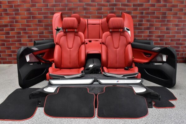 Bmw m6 f06 complete interior with set of red seating sofa